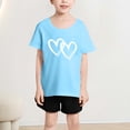 thumbnail image 5 of Diufon Hauts pour Garçons et Filles en Coton Doux Manches Courtes Col Rond Imprimé Saint-Valentin Pull Blouse, 5 of 5