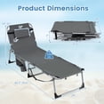 thumbnail image 3 of Costway Outdoor Folding Chaise 4-Position Lounge Chair with Face Hole &Adjustable Footrest Gray, 3 of 10