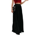 thumbnail image 4 of Women's Black High Waisted Pleated Maxi Skirt, 4 of 4