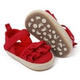 thumbnail image 2 of NOKIO Baby Girl First Walking Shoes Summer Toddler Flat Sandals, Ruffles Design Water-Friendly Lightweight Breathable Comfortable Non-Slip Pool Beach Footwear, 2 of 9