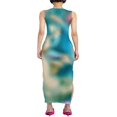thumbnail image 4 of Robe Longue d'Été pour Femme, Col Rond, Imprimé Teinture sur Nœuds, Coupe Ajustée, Fente Latérale, Découpes, Sans Manches, Robe Moulante, Style D m, 4 of 5