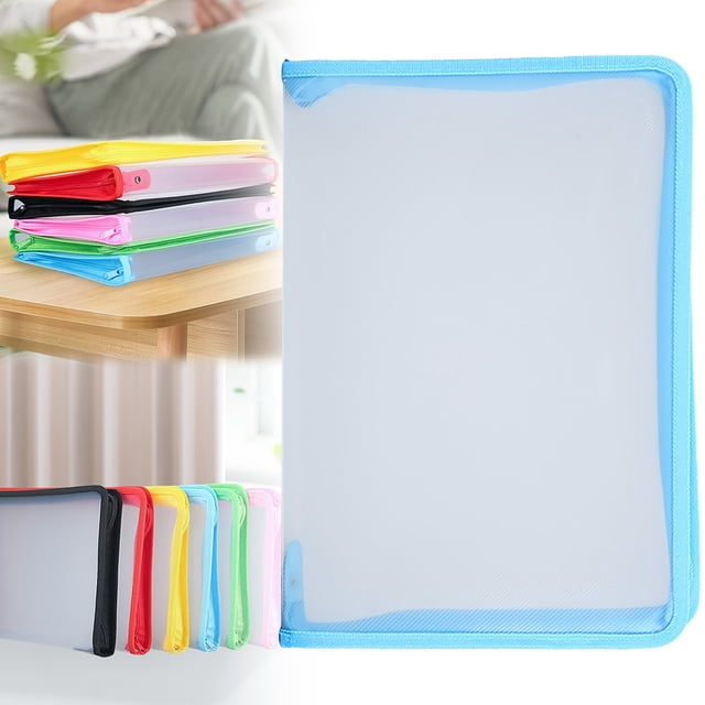 Zipper File Bag Home Plastic Document Bag Zipper Wallet Folders Zipper Document Holder For School Travel