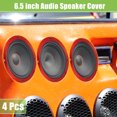 thumbnail image 2 of Universal 6.5" Car Speaker Grills Cover Mesh Round 6.5 Inch Audio Speaker Subwoofer Guard Protector Case with Mounting Screws Iron Red - Pack of 4, 2 of 8