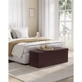 thumbnail image 2 of SONGMICS 43 Inches Folding Storage Ottoman Bench, Storage Chest, Footrest, Padded Seat, Brown ULSF703, 2 of 4