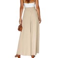 thumbnail image 4 of maskred Flowy Leg Pants For Women - Addition To Any Wardrobe Leg Pants Flowy Thin Style apricot,1 L, 4 of 6