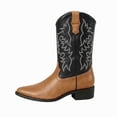 thumbnail image 1 of Men’s Western Cowboy Boots, Embroidered Pointed Toe Boots, Block Heel Slip-On Boots Mid-Calf Knight Boots, 1 of 6