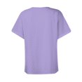 thumbnail image 4 of Dealovy Womesn Tops Summer Casual V Neck Buttons T-Shirts Short Sleeve Solid Color Loose Fitted Tees, 4 of 7