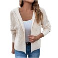 thumbnail image 1 of jsaierl Hooded Cardigans for Women Sweater Long Sleeve Open Front Sweater Loose Tunic Fall Sweaters for Women 2024 Jacket Coat Top Sweater Cardigan for Teen Girls, 1 of 9