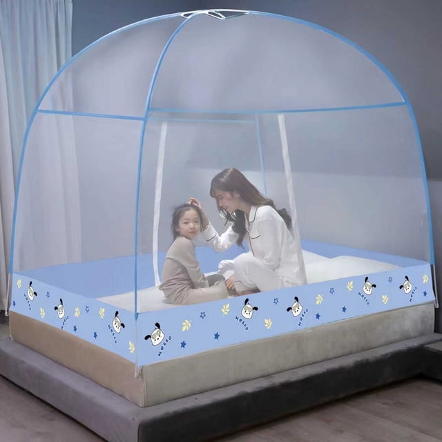 YAOMOBB Bedroom Net Cover Portable Folding Net Tent Zipper Closure Fully Enclosed Bed Cover Curtain