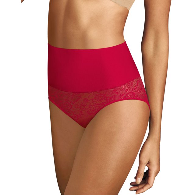 Maidenform Womens Tame Your Tummy Brief, S, Scarlet Berry