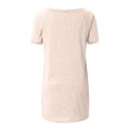 thumbnail image 4 of Pompotops Chemise Longue pour Femme T-Shirt à Manches Courtes Hauts Oversize Grandes Tailles Été Col Rond Décontracté Blouse Ample Décontractée T-Shirt Basique Tunique Hauts, 4 of 5