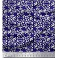 thumbnail image 3 of Soimoi Tissu Satin Modal Feuilles & Floral Imprimé 1 Yard 42 Pouces de Large, 3 of 3