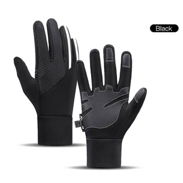 Gants Imperméables pour Temps Froid, Restez Connecté avec une Prise Antidérapante en Silicone, Gants d'Hiver à Écran Tactile Sensible pour Hommes et Femmes (Noir Uni)