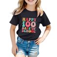 thumbnail image 4 of FhsagQ le 7 Juillet Garçon et Fille Mode Décontractée Imprimé Col Rond Ample Manche Courte T-Shirt Haut Tout-Petit Filles Printemps le 7 Juillet T-Shirts 5T-6T Printemps Noir 8-9 Ans, 4 of 4