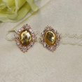 thumbnail image 2 of 10 Rhinestone Cabochons Flat Back Embellishments Buttons for Wedding Phone Decor , Gold, 30x25mm, 2 of 7