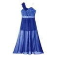thumbnail image 3 of RUNQHUI Robe Princesse à Volants pour Enfants Filles Combinaison Robe en Tulle à Fleurs Broderie Robe en Mousseline Bleu Royal 12, 3 of 7