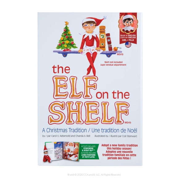 The Elf on the Shelf  - Une tradition de Noël - fille teint clair. Livre en anglais