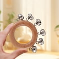 thumbnail image 3 of Musical 2 Pack Hand Jingle Bells Wooden Shaker Jingle Bells Musical Percussion Instrument Bells for Xmas Holiday Wedding Birthday Party Favors Handheld Bells Round 6 Bells Square 4, 3 of 7