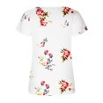 thumbnail image 4 of SMihono Hauts pour Femmes Été Chic Décontracté Grande Taille pour Femmes Mode Confortable Décontracté Col Rond Manches Courtes Haut Imprimé Blouse T-shirt Oversize pour Femmes 2023, 4 of 4