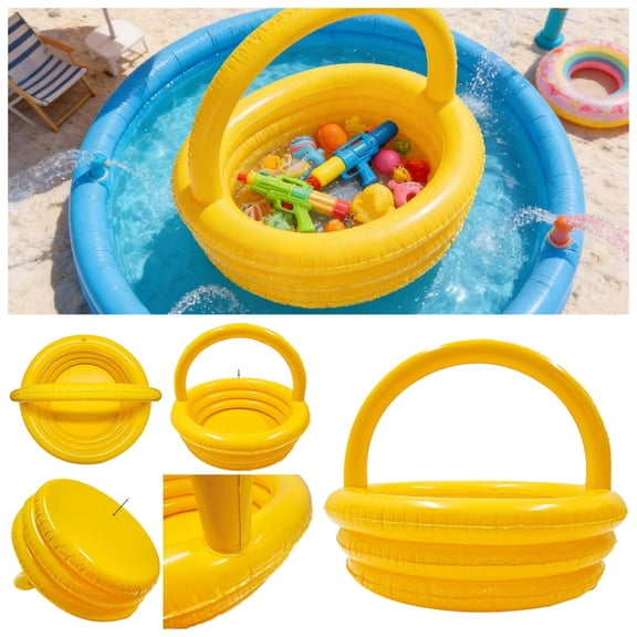 Large Inflatable Basket, DIY Inflatable Pool Basket, Large Circular Pool Portable ProductforGarden Yard Indoor And Outdoor Decoration, 63 * 61CM, Includes 1 Basket