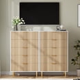 thumbnail image 3 of Yiwa Commode Moderne à 5 Tiroirs, Armoire de Rangement en Bois avec Poignée Dorée pour Couloir, Entrée, Chambre, 3 of 7