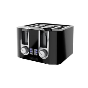 BLACK+DECKER 4-Slice Toaster, 7 Toast Shades, Removable Crumb Tray, Illuminated Bagel, Frozen and Cancel Functions