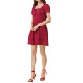 thumbnail image 4 of INSPIRE CHIC Robe de Bal Trapèze à Manches Courtes à Encolure Carrée Imprimée pour Femme TG à Pois Rouges, 4 of 7