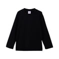 thumbnail image 1 of MIASHUI T-Shirt à Manches Longues Col Rond pour Filles Décontracté Couleur Unie Basique, Noir, 3-4 Ans, 1 of 3