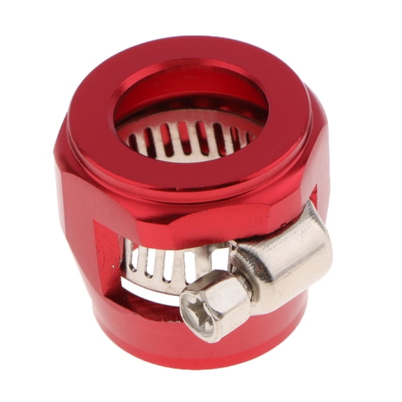 Miulika 21mm Aluminium Hex Clamp Finisher Hose End for Braided Hose Red