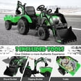 thumbnail image 4 of Gymax 3-in-1 Kids Ride On Excavator Bulldozer 12V Electric Tractor Remote w/ Trailer Green, 4 of 10