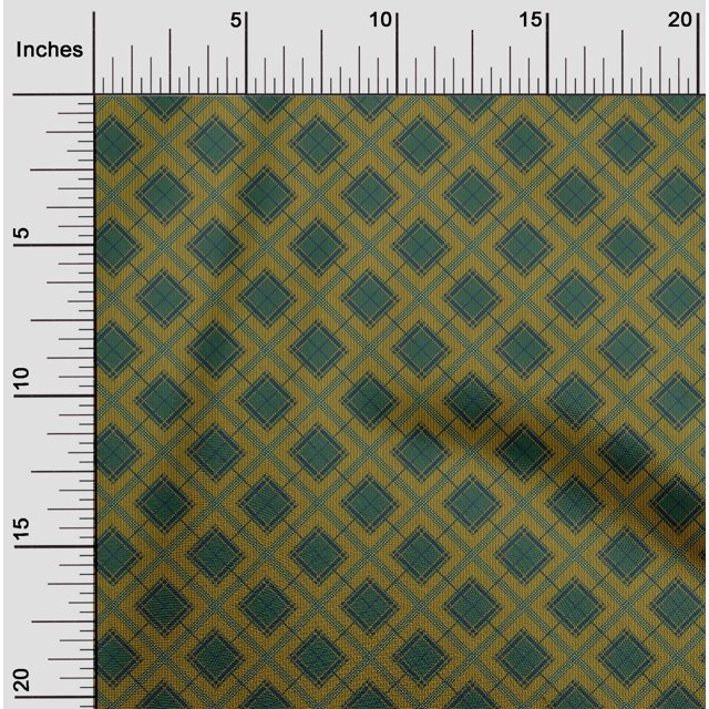 oneOone Polyester Lycra Fabric Tartan Check Print Sewing Fabric BTY 56 Inch Wide