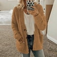 thumbnail image 1 of Fleece Cardigan Sweaters for Women Soft Long Sleeve Jacket with Pockets Button Down Open Front Fall Clothes, 1 of 4