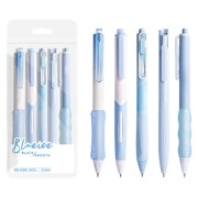 SIYTUAU Blue Gel Pens 5 Pack 0.5Mm Retractable Fine Point Pens Quick Dry Ink For School Office Writing Supplies Blue 5 Gel Pens Blue