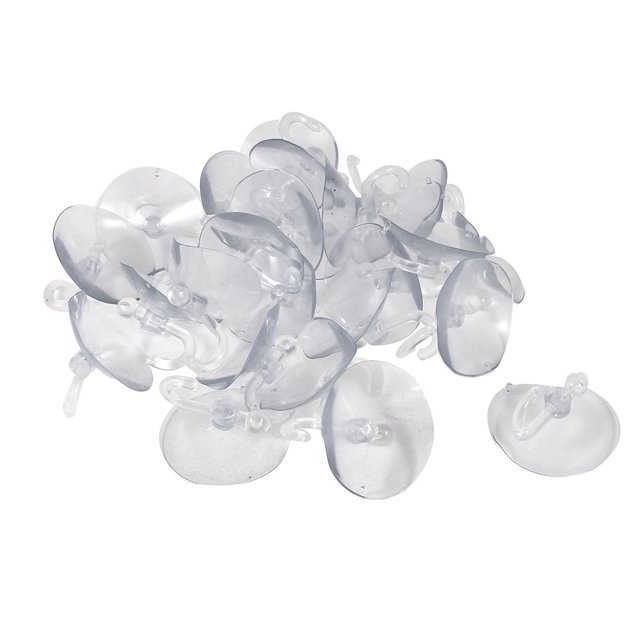 Home Kitchen Bath 45mm Diameter Suction Cup Hook Wall Hangers Clear Blue 25 Pcs