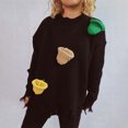 thumbnail image 1 of TIMIFIS Femmes Christmas Sweater Graphique Imprimé Manches Longues Col Ras du Cou Chandail Tricoté Léger Automne Chandail Décontracté Chandails des Fêtes, 1 of 8