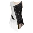 thumbnail image 1 of MSemis Kids Girls Shiny Diamond Color Block Mesh Splice Gymnastics Leotard Skating Jumpsuit Dance White 14, 1 of 7