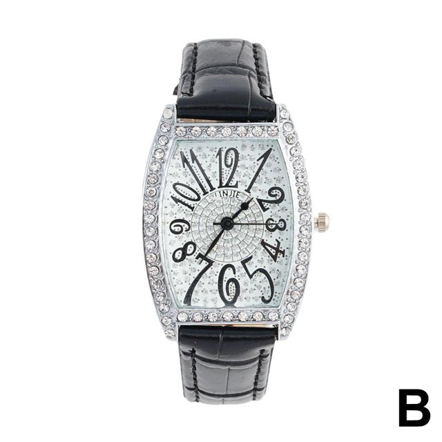 Starry Sky Watch For Women, Full Of Diamonds, Couple Watch, Silver Digital Barrel Shape