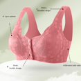 thumbnail image 2 of HBFAGFB Padded Bras for Women Front Button Built-In Bra Breathable Comfortable Underwear Watermelon Red Size L, 2 of 5