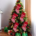 thumbnail image 5 of Fridja Grandes Bas de Noël, Bas de Noël Tricotés à Monogramme Rayé de 19,68 Po avec Pompon pour Cartes de Vœux, Bas Suspendus Rouges pour Foyer de Noël pour Décorations des Fêtes Lettre C, 5 of 5