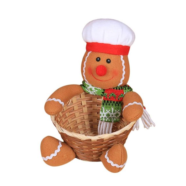 Merry Christmas Candy Storage Basket Home Table Decoration Snowman Organizer Baskets New Year Gift Bag