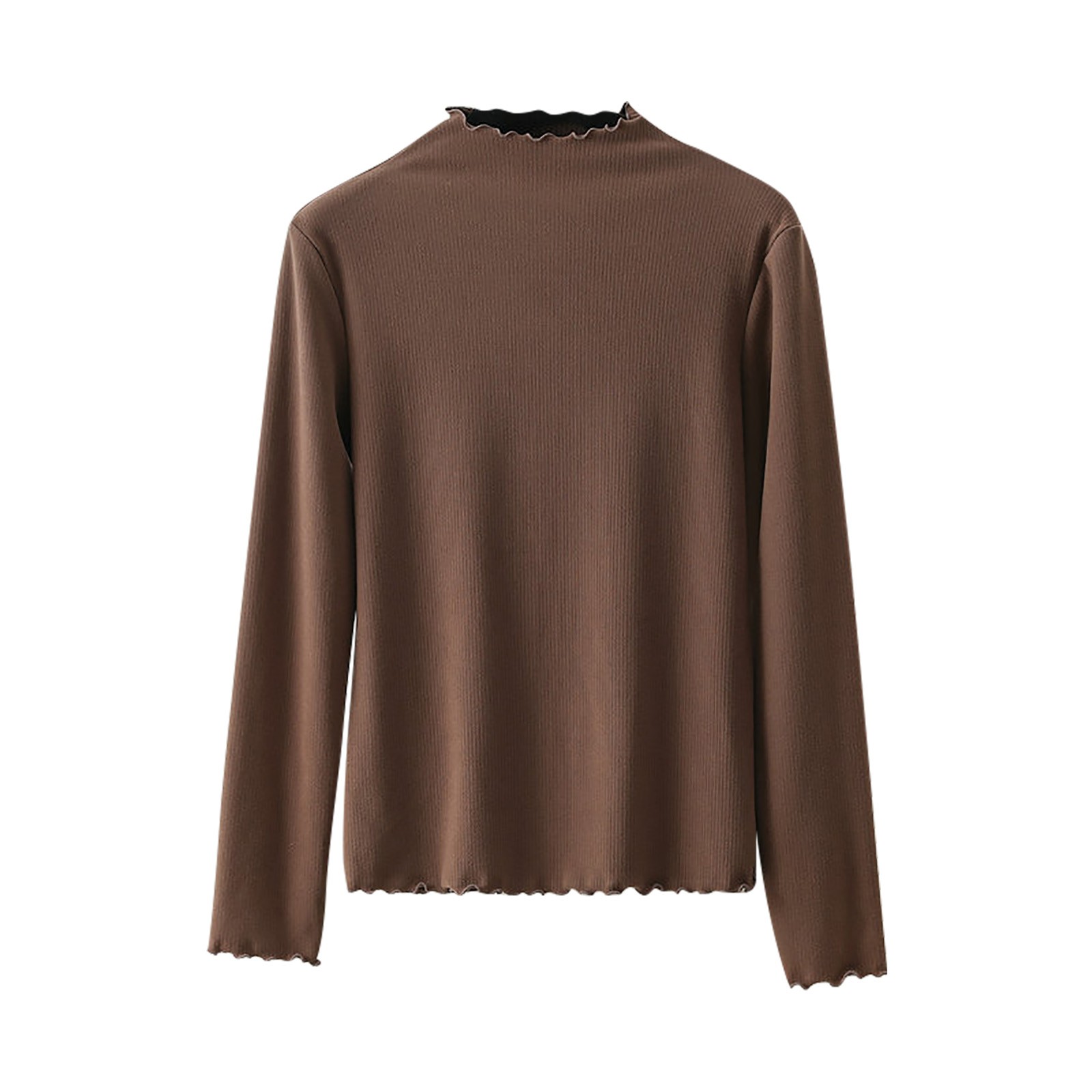 Yuyuzo Chandail Thermique à Manches Longues pour Femmes, Couche de Base Légère, Col Ras du Cou, Chandail, Hauts