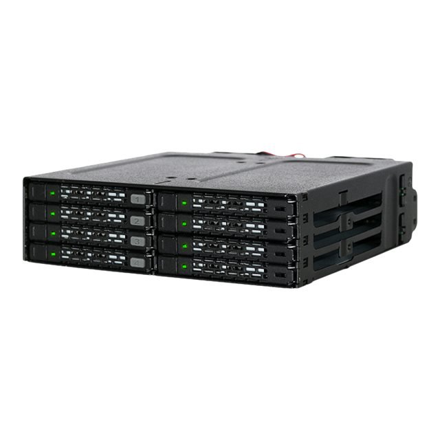 ICY Dispositifs Amovibles 8x2.5 MiniSAS HD / en 1 x Baie 5.25 Fond de Panier à Échange à Chaud (MB998IP-B)