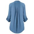 thumbnail image 2 of Heliisoer Women's Plus Size Contrast Lace V Neck Rolling Sleeve Shirts Blouse Tops, 2 of 5