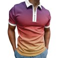 thumbnail image 1 of BOBOGOJP Polos de Golf pour Hommes à Manches Courtes, Imprimé, Performance, Évacuation de l'Humidité, Polo (Rose, TG), 1 of 5