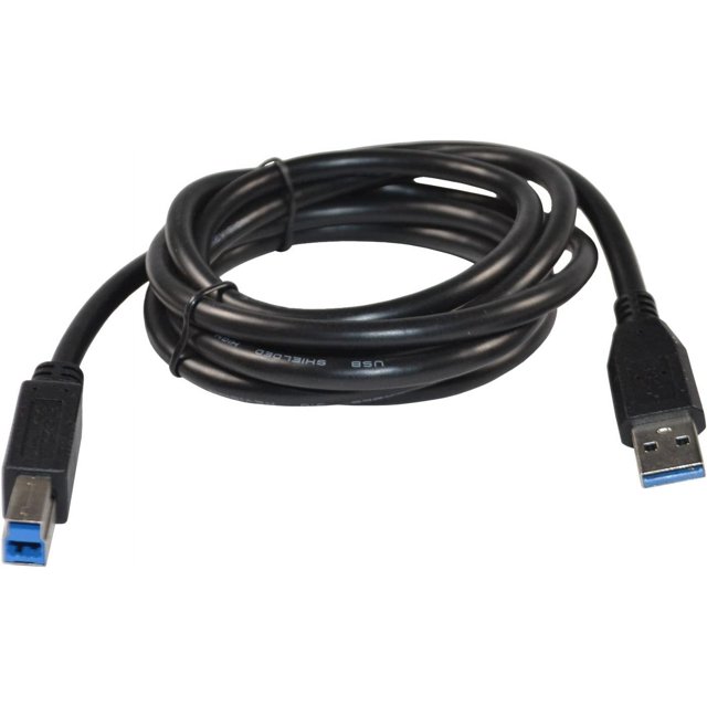 HQRP Câble USB 3.0 Type a-Mâle vers b-Mâle (M/M) 6 Pieds pour Réplicateur de Port FUJITSU USB3.0, Scanner