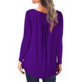 thumbnail image 3 of Yuyuzo Womens Fall Shirts Long Sleeve Casual Scoop Neck Buttons Ruffled Tunic Tops Flowy Blouses, 3 of 5