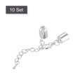 thumbnail image 3 of Unique Bargains 10Sets 7mm Leather Cord End Caps with Lobster Clasps & Extender Chain for DIY, Silver Tone, 3 of 7