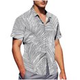thumbnail image 1 of Pisexur Shirts for Man T Hommes Mode Décontractée Col Rabattu Imprimé Manches Courtes Chemise Boutonnée Blouse Gris, m Chemises de Golf Hommes & Chemises Hommes, 1 of 7