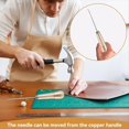 thumbnail image 3 of 7PCS Leather Sewing Awl Needle-with Copper Handle, 3 Rolls 50 M Nylon Cord Thread and 2PCS Thimble for Shoes Repair, 3 of 7