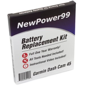 Garmin Dash Cam 45 Kit de remplacement de batterie avec outils, instructions vidéo et batterie à durée de vie prolongée